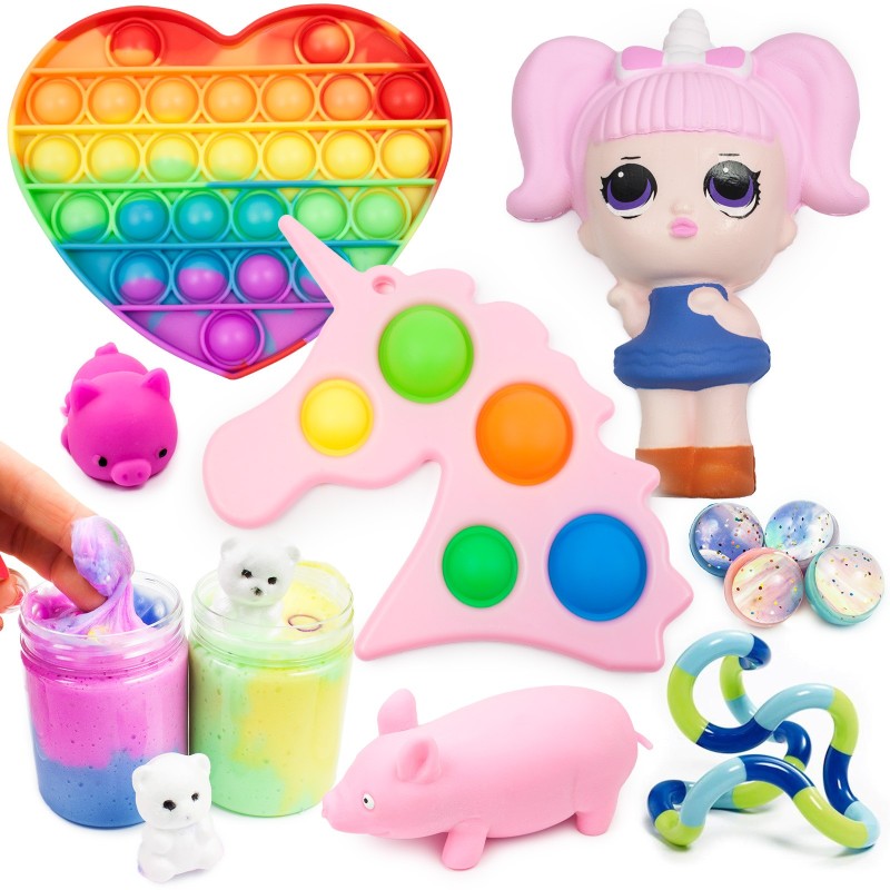 Fidget toys super zestaw slime squishy popit
