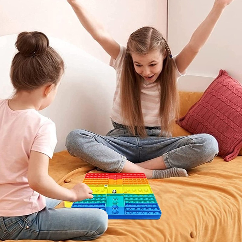 Pop it gra popitgame tęczowa z kostkami