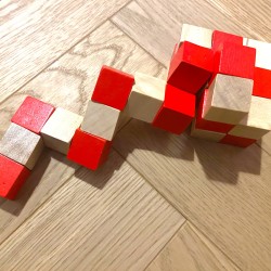 Drewniana kostka wąż 3D łamigłówka logiczna 1 szt.