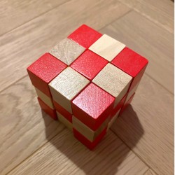 Drewniana kostka wąż 3D łamigłówka logiczna 1 szt.