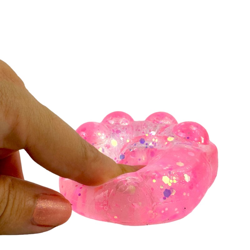 Gniotek Sensoryczny GEL KOTEK Kocia Łapka brokatowy