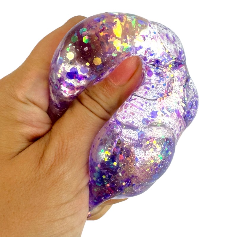 Gniotek Sensoryczny GEL KOTEK Kocia Łapka brokatowy