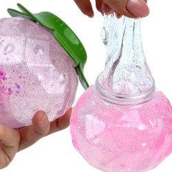 Glitterowy slime w truskawkowym słoiczku Duża Truskawka