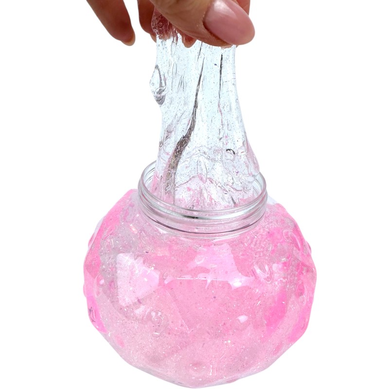 Glitterowy slime w truskawkowym słoiczku Duża Truskawka