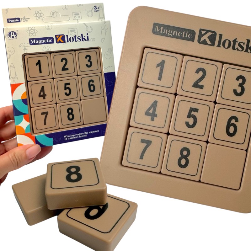Zabawka Klotski Magnetyczne Cyfry 3x3 Przesuwanka Liczbowa
