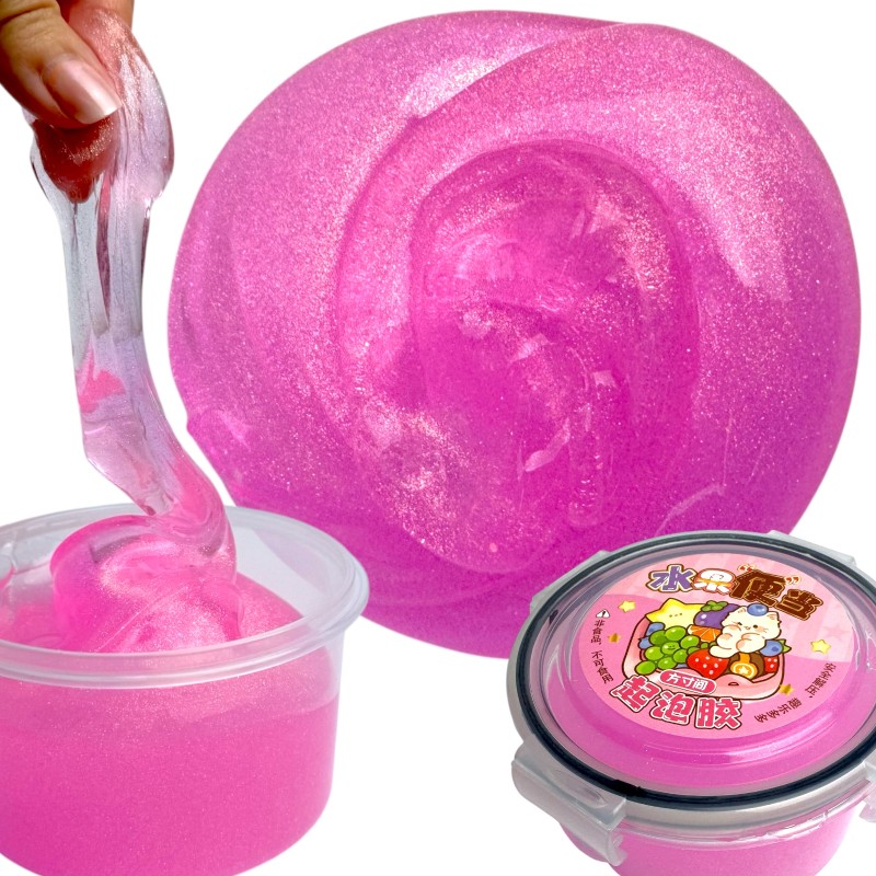 Różowy Brokatowy Slime Masa plastyczna w Słoiku