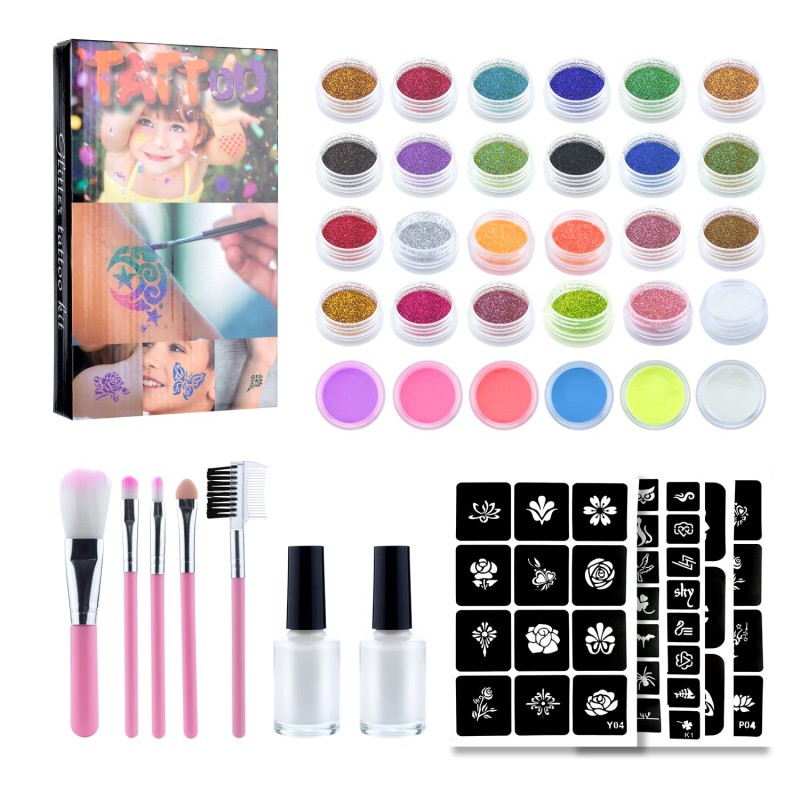 copy of Zestaw do robienia tatuaży Tatuaże brokatowe BROKATY Tattoo Glitter Kit