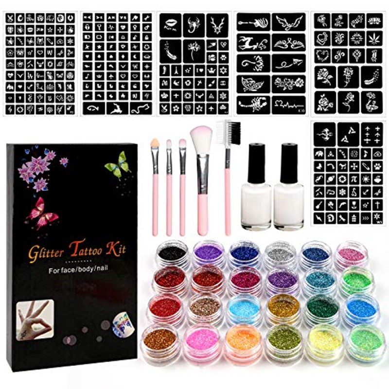 copy of Zestaw do robienia tatuaży Tatuaże brokatowe BROKATY Tattoo Glitter Kit