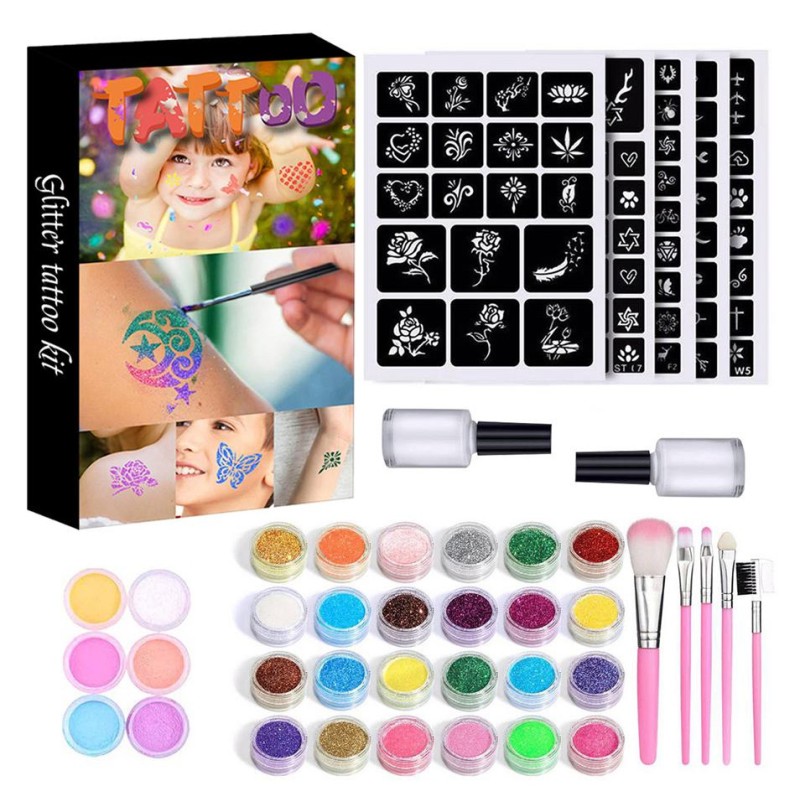 copy of Zestaw do robienia tatuaży Tatuaże brokatowe BROKATY Tattoo Glitter Kit