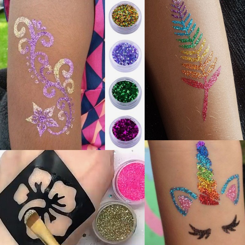copy of Zestaw do robienia tatuaży Tatuaże brokatowe BROKATY Tattoo Glitter Kit