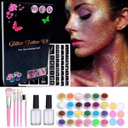 copy of Zestaw do robienia tatuaży Tatuaże brokatowe BROKATY Tattoo Glitter Kit