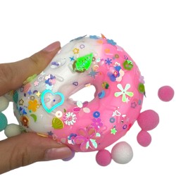 Squishy Donut z Cekinami i Pomponami 7,5cm