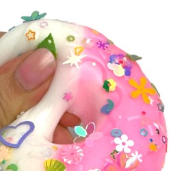 Squishy Donut z Cekinami i Pomponami 7,5cm