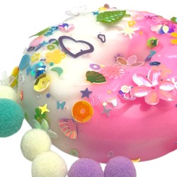 Squishy Donut z Cekinami i Pomponami 7,5cm