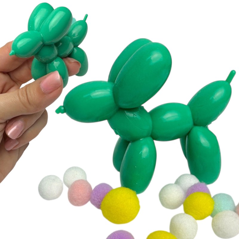Gniotek Taba piesek balonik z pomponikami 7x6cm