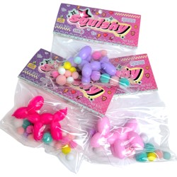 Gniotek Taba piesek balonik z pomponikami 7x6cm