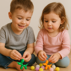 Gniotek Taba piesek balonik z pomponikami 7x6cm