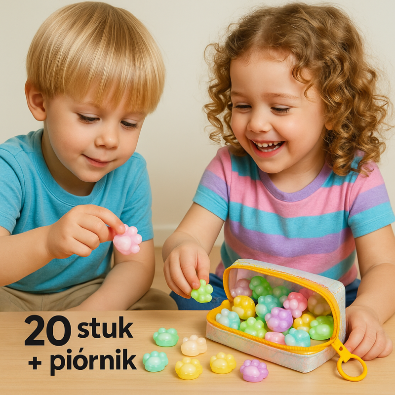 Zestaw 20 Gniotków Kocia Łapka z Saszetką