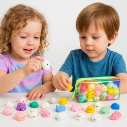 ZESTAW MOCHI 20szt. GNIOTKI SENSORYCZNE Przyjaciele + SASZETKA