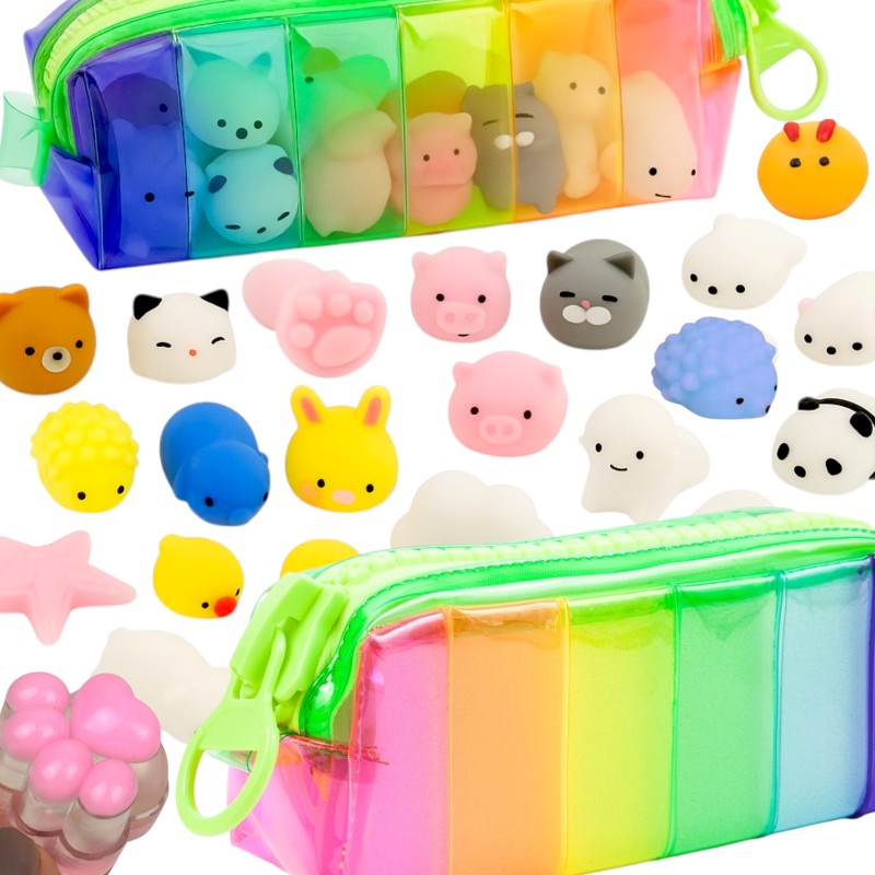 ZESTAW MOCHI 20szt. GNIOTKI SENSORYCZNE Przyjaciele + SASZETKA