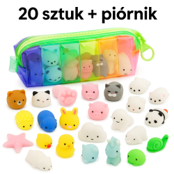 ZESTAW MOCHI 20szt. GNIOTKI SENSORYCZNE Przyjaciele + SASZETKA