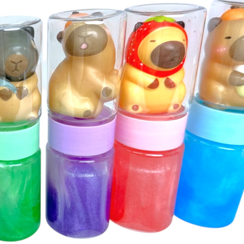 Slime z gniotkiem kapibara 1 sztuka różowy