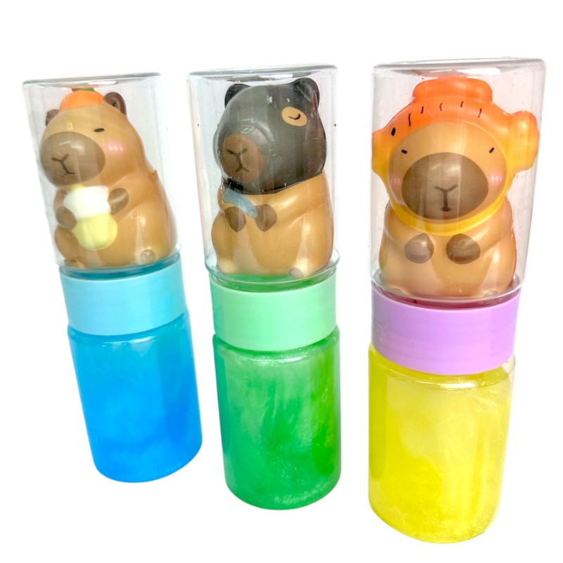 Slime z gniotkiem kapibara 1 sztuka różowy