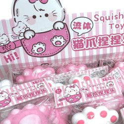 Gniotek Kocia Łapka różowa biała pianka Squishy