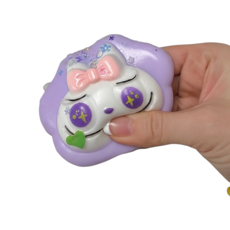 Gniotek Labu Bu róż fiolet potworek 9x8cm z napisem Love