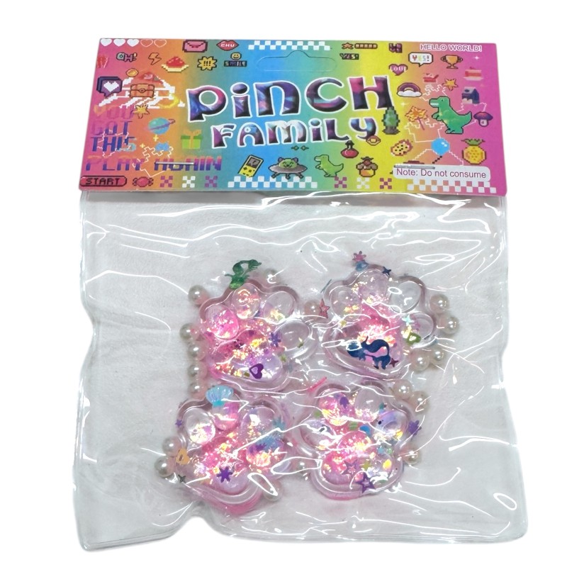 Gniotek Łapka Brokatowa Zestaw 4 Sztuki