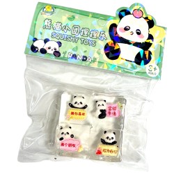 Gniotki Squishy z Pandami 4 Sztuki Kawaii