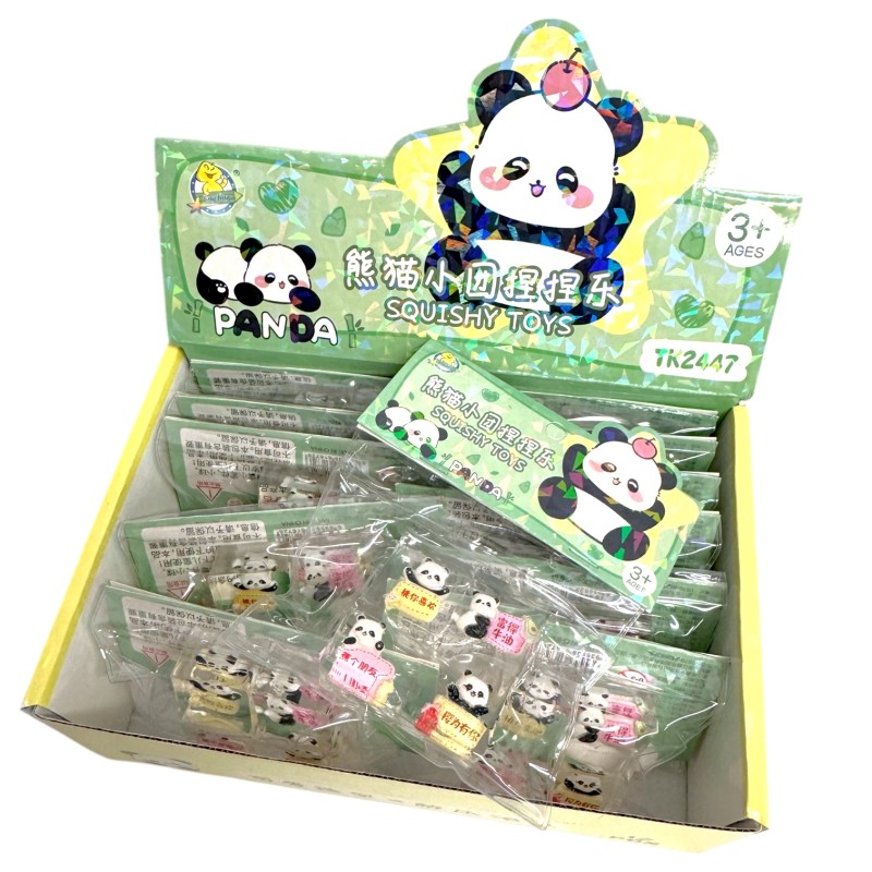 Gniotki Squishy z Pandami 4 Sztuki Kawaii