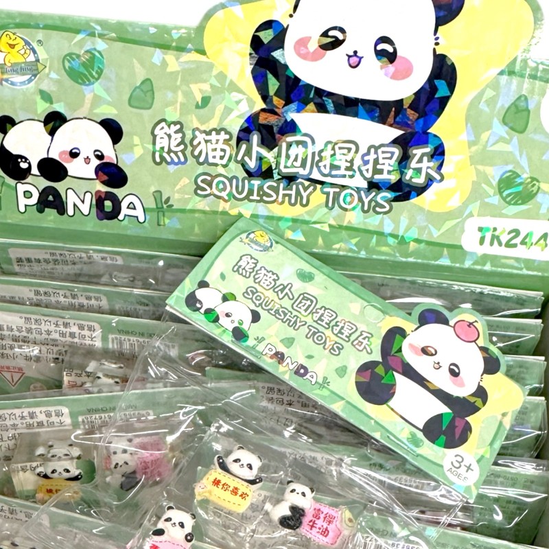 Gniotki Squishy z Pandami 4 Sztuki Kawaii