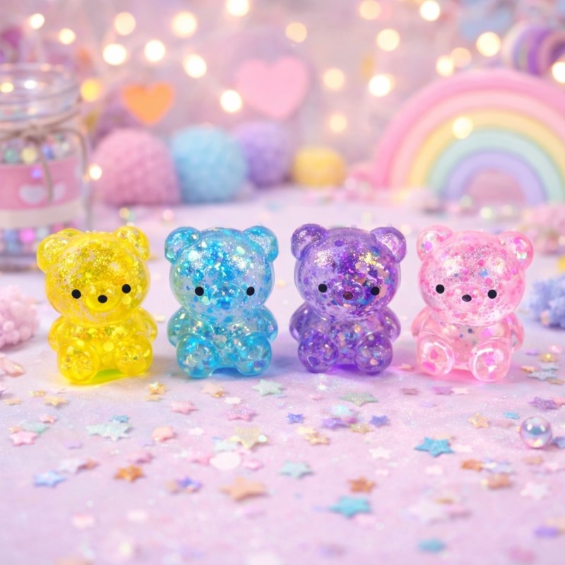 Zestaw 12 gniotków maltoza zwierzaki miś królik kotek aksolotl 6 cm