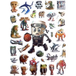 Naklejki motywacyjne 3D BrainRot wypukłe 35 szt. winylowe