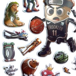 Naklejki motywacyjne 3D BrainRot wypukłe 35 szt. winylowe