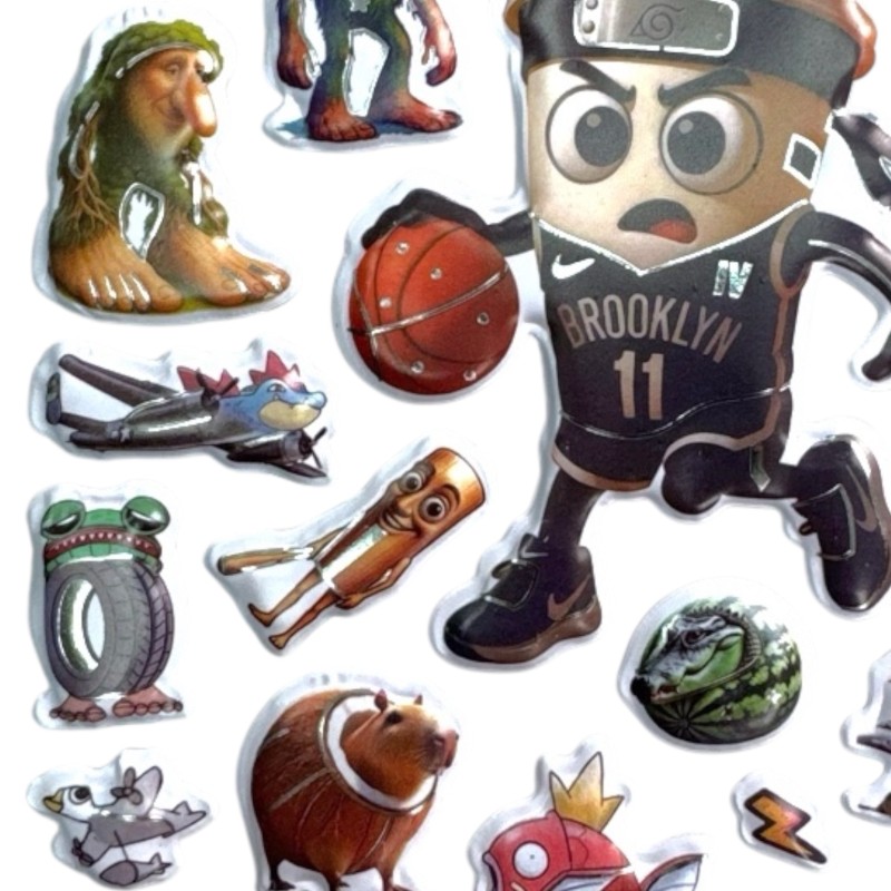 Naklejki motywacyjne 3D BrainRot wypukłe 35 szt. winylowe