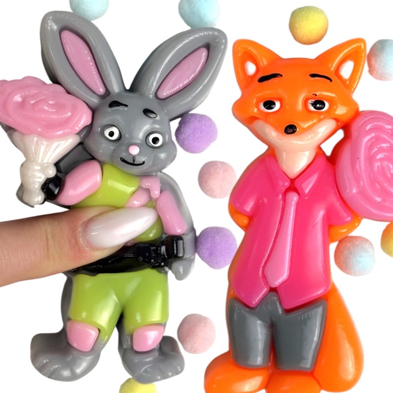 Gniotek antystresowy Nick lisek i Judy zajączek zestaw 2 sztuki