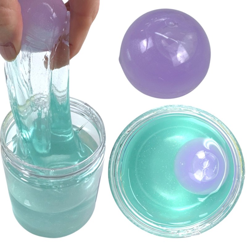 Slime uciekający w słoiku z kulką galaktyczną 1 szt.