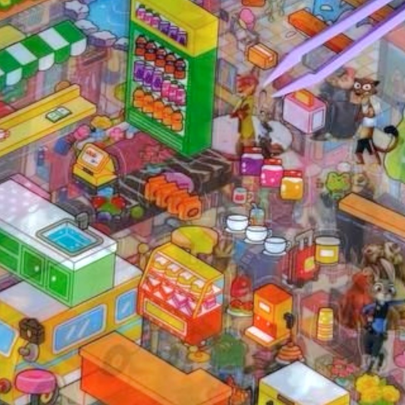 Wyklejanka Układanka z naklejkami 5D roombox Zootopia Scenki Domki 8 scen