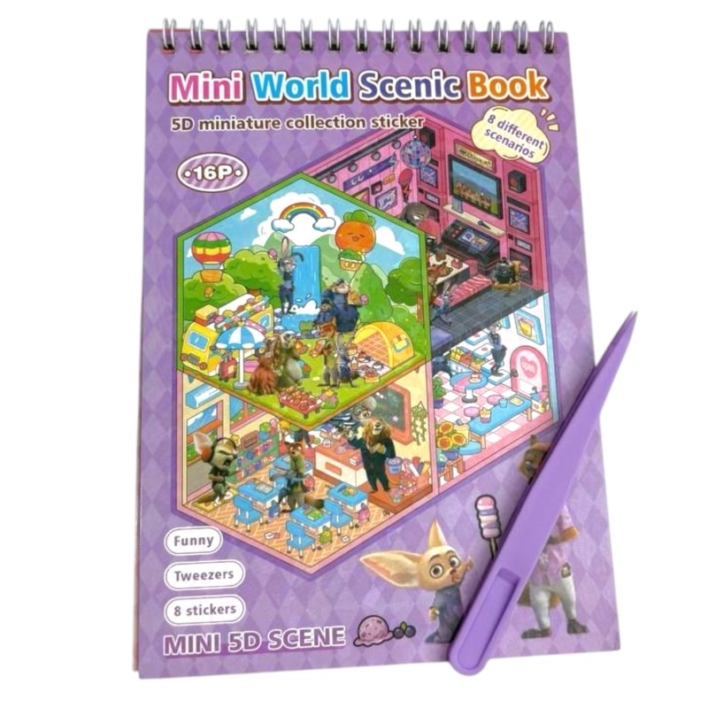 Wyklejanka Układanka z naklejkami 5D roombox Zootopia Scenki Domki 8 scen