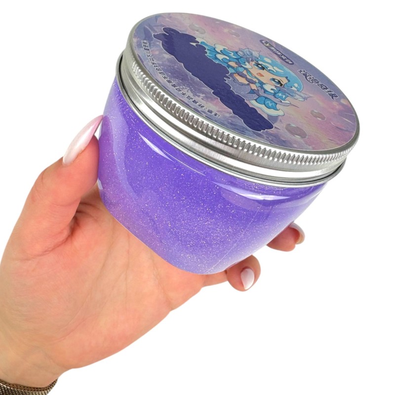 Slime Galaxy fioletowy brokatowy w słoiku masa sensoryczna 1 szt.