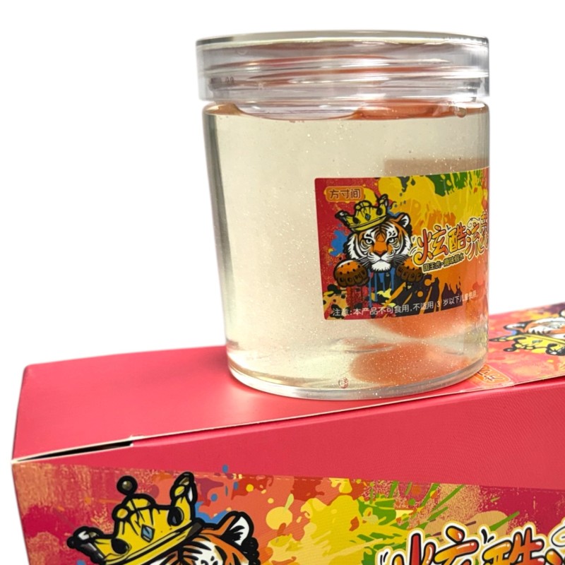 Slime transparentny w słoiku z kulką 1 szt. mega stretch