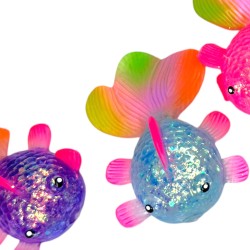 Gniotek ryba gel brokatowy slow rising 10 cm 1 sztuka