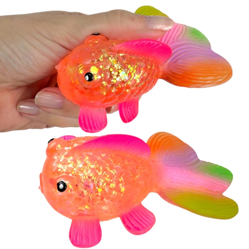 Gniotek ryba gel brokatowy slow rising 10 cm 1 sztuka