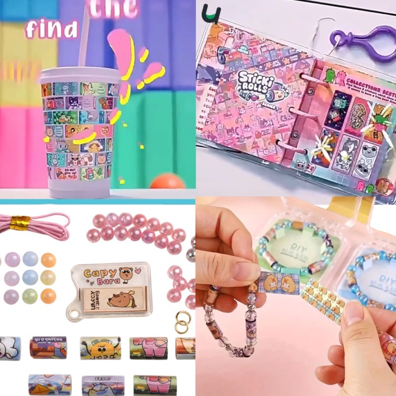 Kapibara Sticker Fun zestaw kreatywny bransoletki z naklejkami 140 szt.