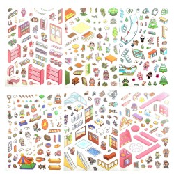 Wyklejanka antystresowa Domki Scenki 5D RoomBox Labu 360 naklejek 6 scen