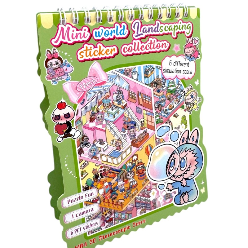 Wyklejanka antystresowa Domki Scenki 5D RoomBox Labu 360 naklejek 6 scen