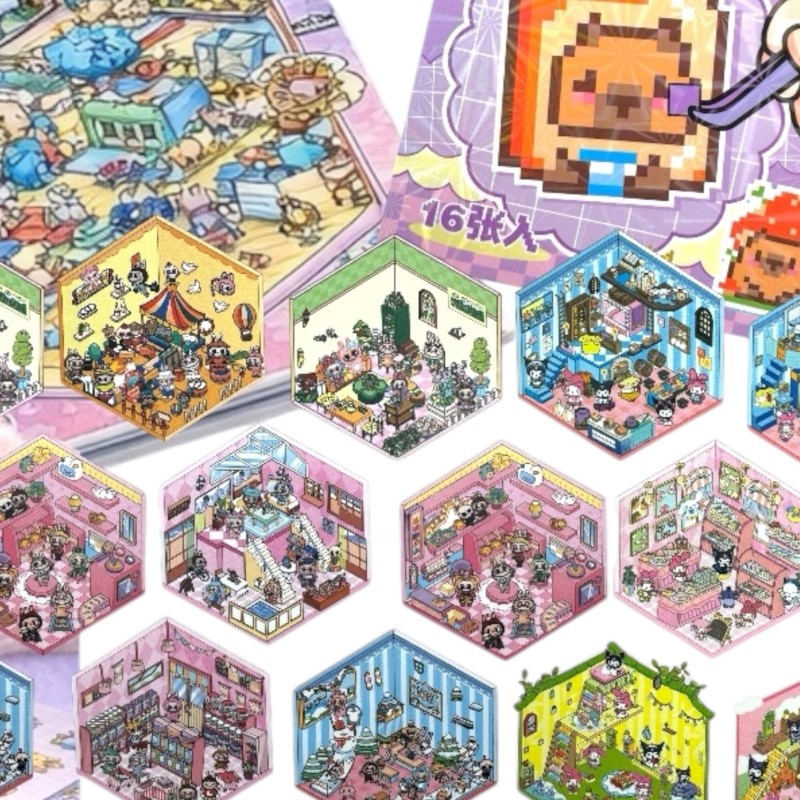 Zestaw kreatywny Domki – scenki z naklejkami mozaikowymi