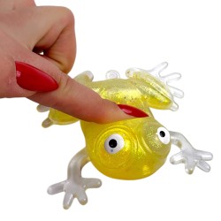 Gniotek żabka antystresowa z wodnym brokatem 1 szt.